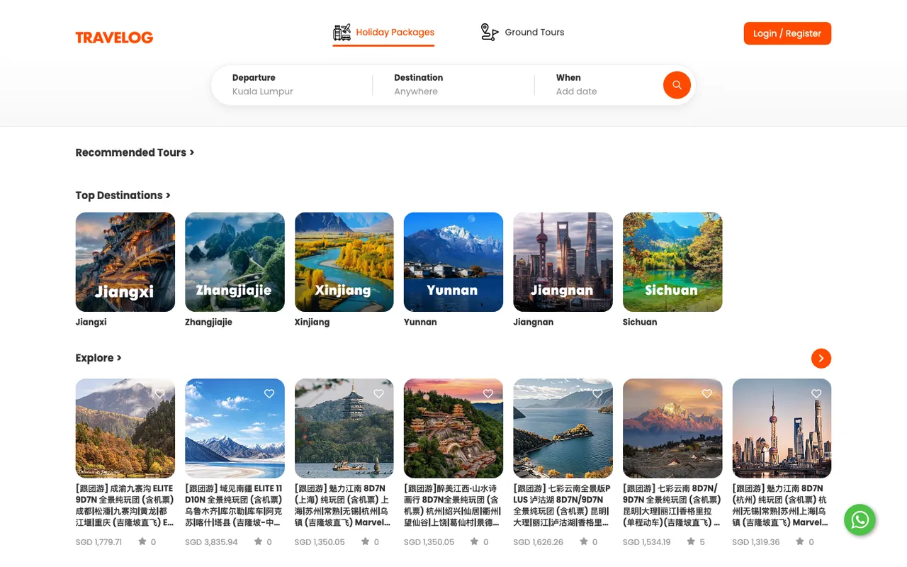 Travelog: travel booking platform website